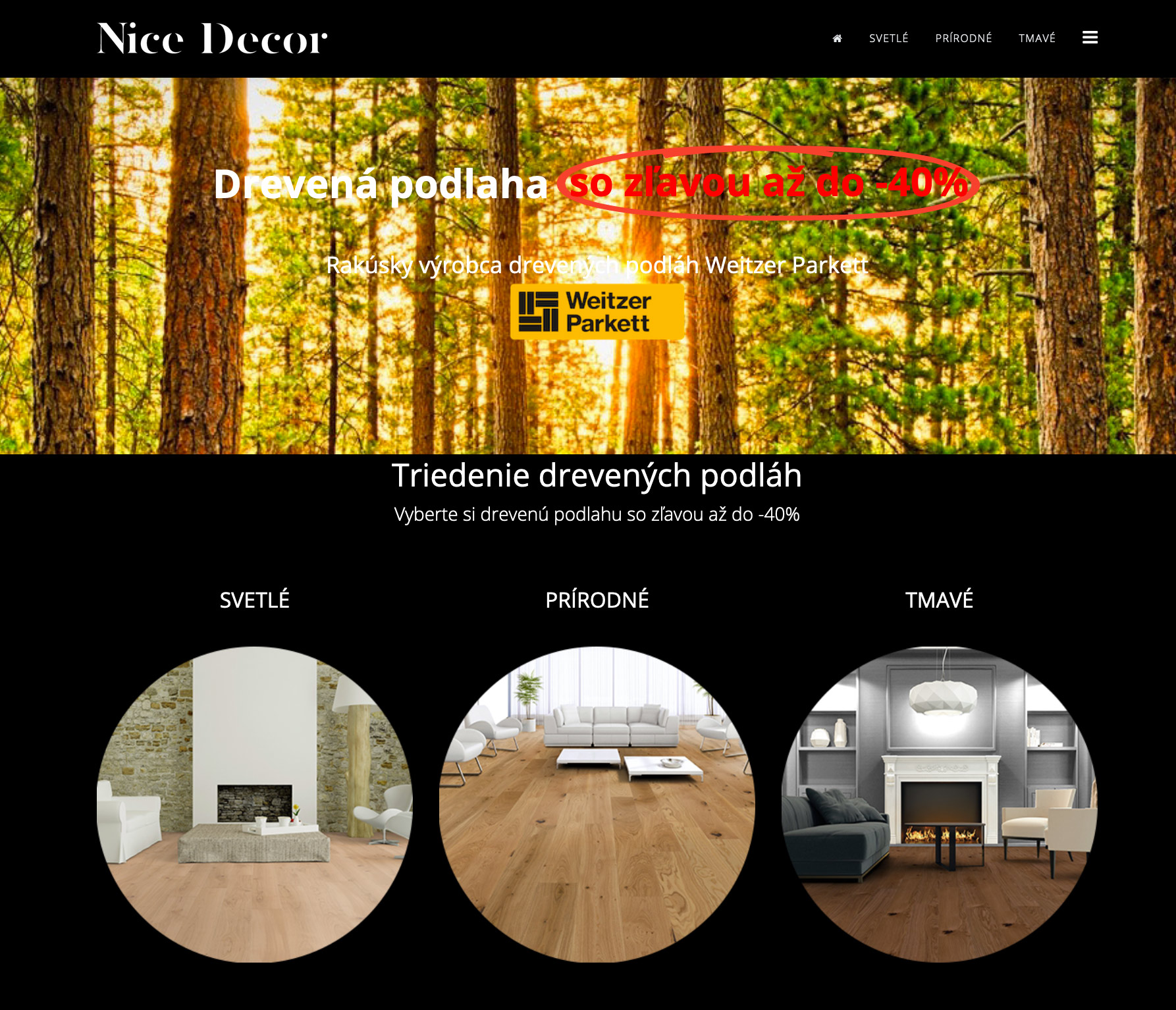 Webstránka pre drevené podlahy